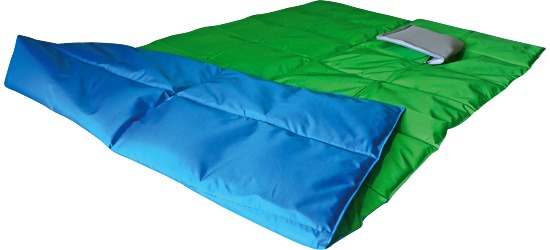 Enste Physioform Reha Schwere Decke/Gewichtsdecke 180x90 cm / Grün-Blau, Außenhülle Suratec