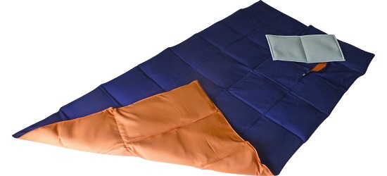 Enste Physioform Reha Schwere Decke/Gewichtsdecke 180x90 cm / Dunkelblau-Terracotta, Außenhülle Baumwolle