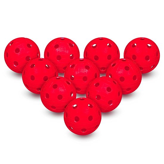 10er Set Floorball-Bälle Rot