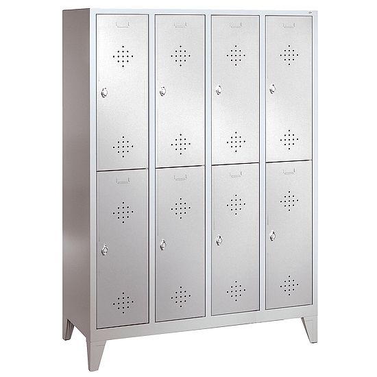 C+P Doppel-Garderobenschrank "S 2000 Classic" mit 15 cm hohen Füßen 185x119x50 cm/ 8 Fächer, 30 cm