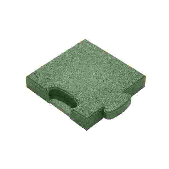 Gum-tech Eckstück &quot;Gerade&quot; für Fallschutzplatten, 25x25 cm 4,5 cm, Grün