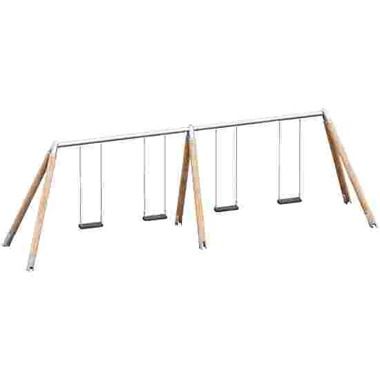 Playparc Vierfachschaukel &quot;Holz/Metall&quot; Aufhängehöhe 200 cm