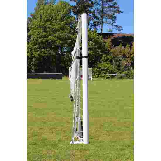 Sport-Thieme Großfeld-Fußballtor mit klappbarem Netzbügel und Bodenrahmen Weiß, Netzhalter