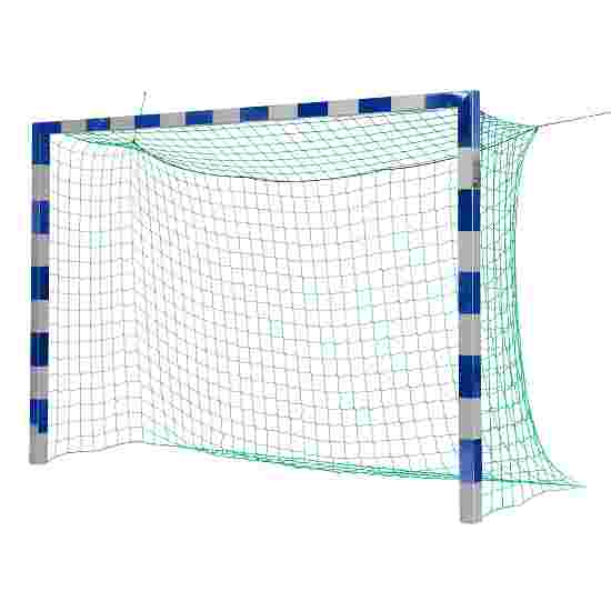 Sport-Thieme Handballtor in Bodenhülsen stehend mit patentierter Eckverbindung Ohne Netzbügel, Blau-Silber