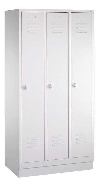 Garderobenschrank "S 2000 Classic" mit 100 mm hohem Sockel 1.800x900x500 mm 3 Abteile