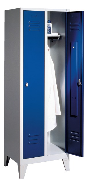 Garderobenschrank "S 2000 Classic" mit 150 mm hohen Füßen 1.850x810x500 mm /2 Abteile, 40 cm