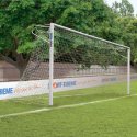 Sport-Thieme Großfeld-Fußballtor in Bodenhülsen stehend, eckverschweißt Netzhalteschiene