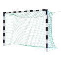 Sport-Thieme Handballtor in Bodenhülsen stehend mit patentierter Eckverbindung Ohne Netzbügel, Schwarz-Silber