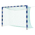 Sport-Thieme Handballtor in Bodenhülsen stehend mit patentierter Eckverbindung Ohne Netzbügel, Blau-Silber