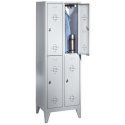 C+P Doppel-Garderobenschrank "S 2000 Classic" mit 15 cm hohen Füßen 185x61x50 cm / 4 Fächer, 30 cm