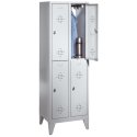 C+P Doppel-Garderobenschrank "S 2000 Classic" mit 15 cm hohen Füßen 185x81x50 cm/ 4 Fächer, 40 cm