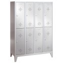 C+P Doppel-Garderobenschrank "S 2000 Classic" mit 15 cm hohen Füßen 185x159x50 cm/ 8 Fächer, 40 cm