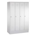 Garderobenschrank "S 2000 Classic" mit 100 mm hohem Sockel 1800x1190x500 mm /4 Abteile