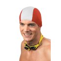Sport-Thieme Schwimmkappen-Set "Textil" Rot-Weiß, Erwachsene