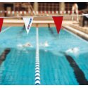 Sport-Thieme Wimpelkette für Rückenschwimmer-Sichtanlage Rot-Weiß, FINA-Norm, Wimpel 20x40 cm, Rot-Weiß, FINA-Norm, Wimpel 20x40 cm