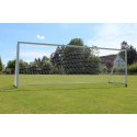 Sport-Thieme Großfeld-Fußballtor mit klappbarem Netzbügel und Bodenrahmen Weiß, Netzhalter, Weiß, Netzhalter