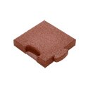 Gum-tech Eckstück "Gerade" für Fallschutzplatten, 25x25 cm 4,5 cm, Rot