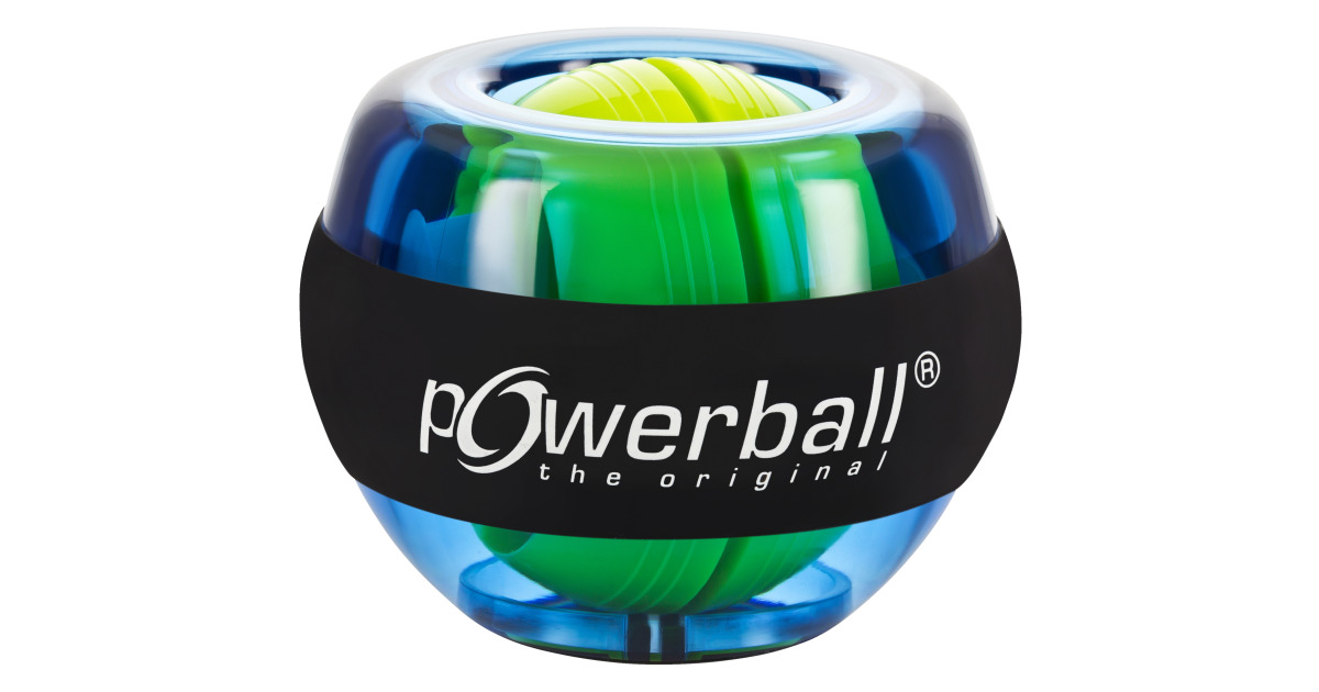 Powerball Kernpower Basic Counter, Gyroscopic Hand Trainer incl. Tachometer, Transparent Blue, Original