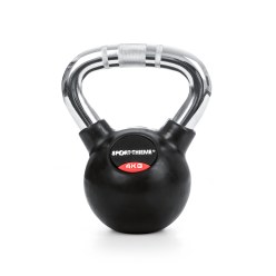 Sport-Thieme® Kettlebell gummiert mit gerändeltem Chrom-Griff