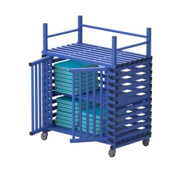 Regalwagen für Schwimmbad-Equipment Blau, Groß ohne Zusatzfläche